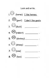 English worksheet: Likes - Dislikes