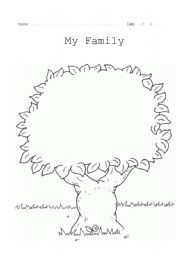 English Worksheet: My family tree