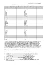 English Worksheet: COMPARATIVES