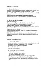 English Worksheet: Conversation practice - rollplays