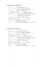 English worksheet: modal verbs