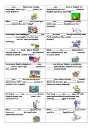 English Worksheet: Conversation cards (No. 13) - Past Simple or Past Perfect?