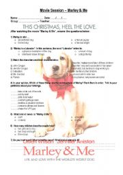 English Worksheet: Marley and me 