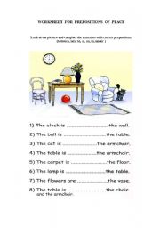 English Worksheet: prepositions