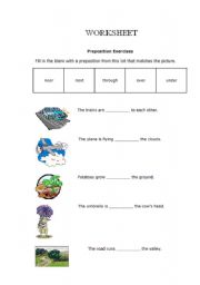 English worksheet: prepositions