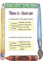 English Worksheet: There is - There are