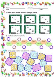 English Worksheet: numbers 1-100  B&W 