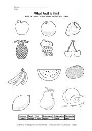 English Worksheet: What Fruit is This?