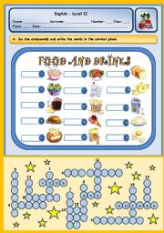 English Worksheet: FOOD AND DRINKS