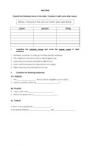 English worksheet: NOUNS