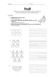 English Worksheet: Fruit