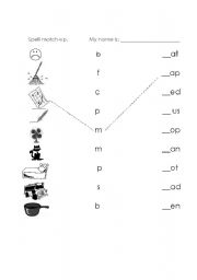 English worksheet: spell match-up