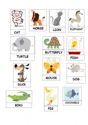 English worksheet: Animals dominoe