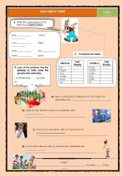 English Worksheet: PAST SIMPLE TENSE