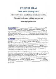 English Worksheet: Internet Ideas