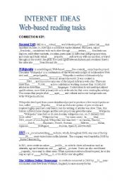 English Worksheet: Internet Ideas - Correction
