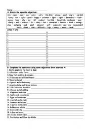 English worksheet: Adjectives