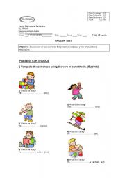 English Worksheet: present continuous