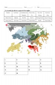 English worksheet: Hong Kong Districts