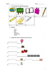 English worksheet: Test Part 3