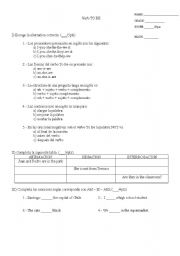 English worksheet: verb to be 