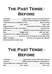 English worksheet: The Past Tense