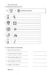 English worksheet: There is/are; Has got; Can/cant