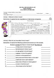 English Worksheet: Arent there? Is there?