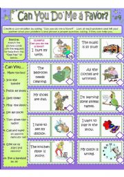English Worksheet: CAN YOU DO ME A FAVOR? Card #4
