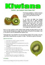 English Worksheet: The New Zealand Kiwifruit