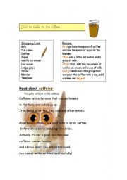 English worksheet: how to make ice coffee