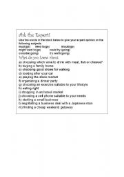 English worksheet: Ask the expert 