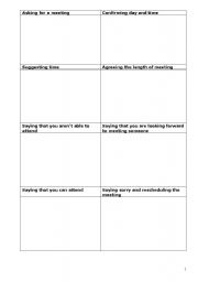 English worksheet: language for organising a business meeting