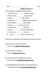 English Worksheet: Relative Pronouns