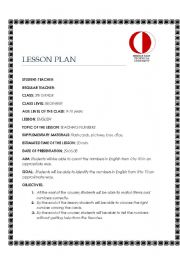 English Worksheet: numbers