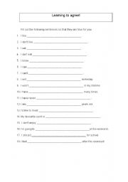 English Worksheet: So Do I!