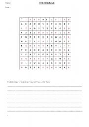 English Worksheet: Hidden words 
