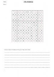 English worksheet: Hidden words 