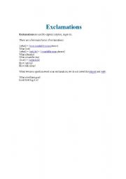 English Worksheet: Exclamation