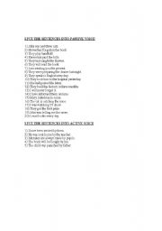 English Worksheet: Passive Voice