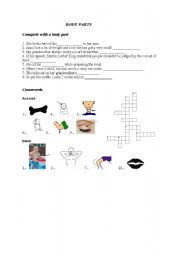 English worksheet: Body parts