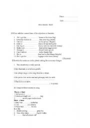 English worksheet: progress test