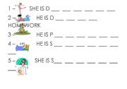 English worksheet: Present Continuous - Run and spell game!
