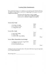 English worksheet: Learning Styles Questionnaire