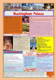 English Worksheet: Buckingham Palace (2 pages)