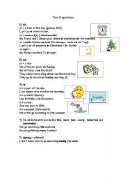 English Worksheet: Time Prepositions