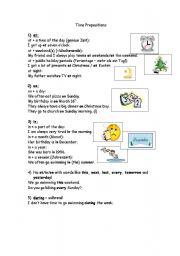 English Worksheet: Time Prepositions