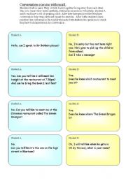 English Worksheet: A telephone conversation exercise to practice speaking 