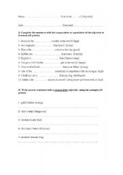 English Worksheet: Comparatives superlatives