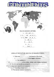 CONTINENTS 2 - two excercises